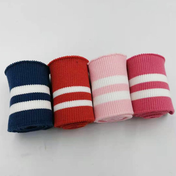 Autumn and winter thickened single layer striped flat knitting machine rib 2*1 cuff hem clothing accessories coarse rib