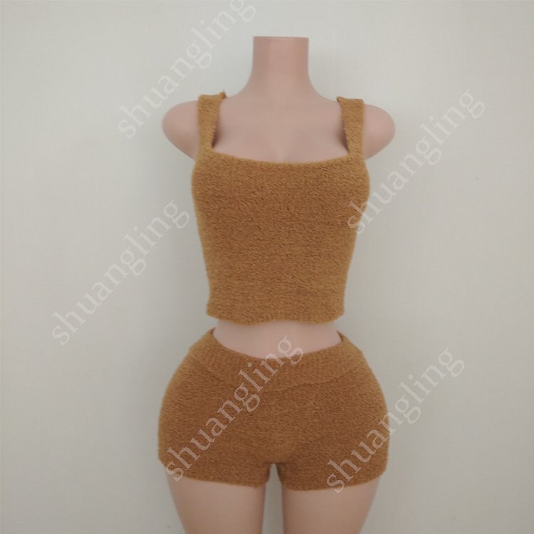Winter Pajamas Women Cozy Fuzzy Short Sets Sweater Terry Robe Soft Sleepwear Knit Rib Fuzzy Pajamas 3Piece Set Women