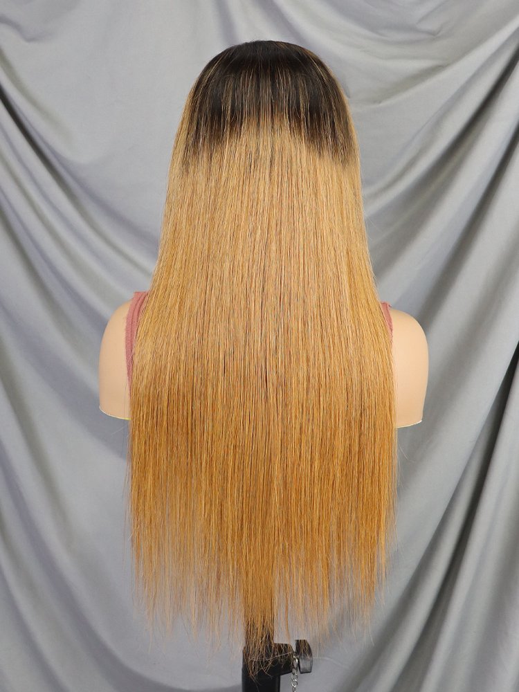 12a Grade Virgin Human Hair Lace Front Wig Full Transparent Frontal Ombre Highlight Long Straight Style Glueless Raw Hair Wigs
