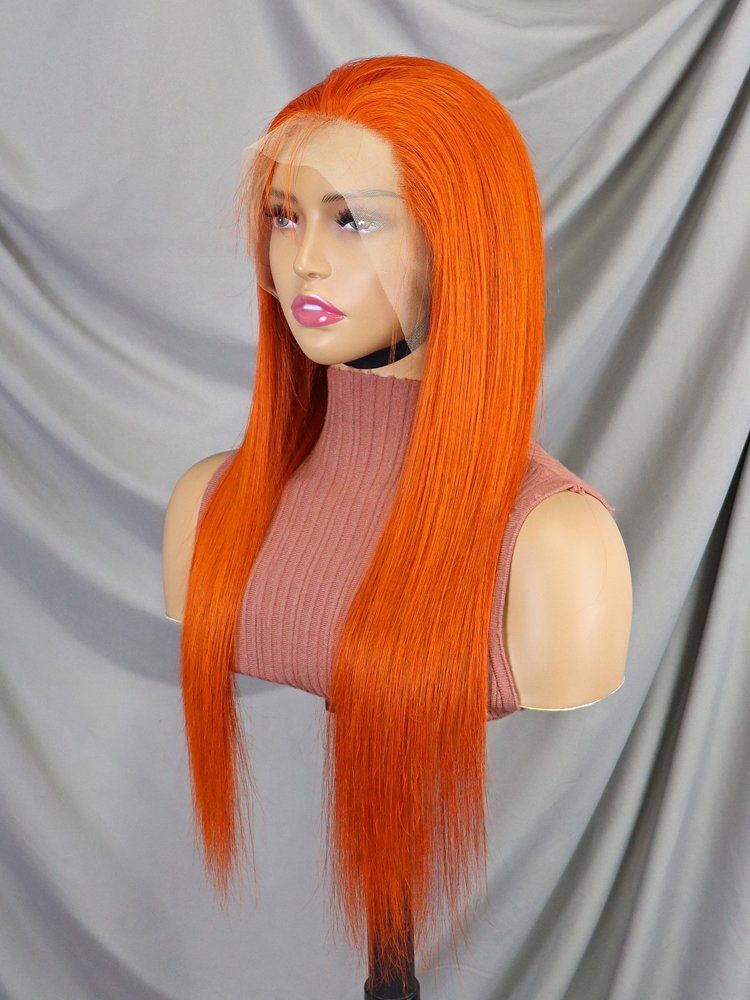 12a Grade Virgin Human Hair Lace Front Wig Full Transparent Frontal Ombre Highlight Long Straight Style Glueless Raw Hair Wigs
