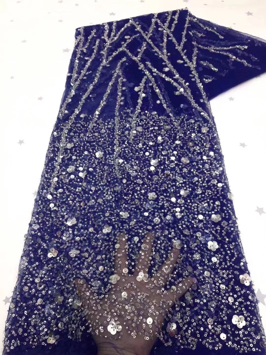 high quality laces for nigeria party purple dress sequin SMD110N014