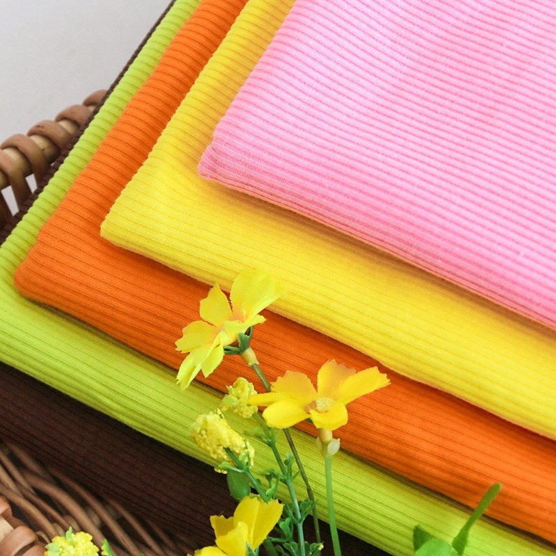 Wholesale 46%rayon 46% cotton 8%spandex 2*2 stretch rib fabric