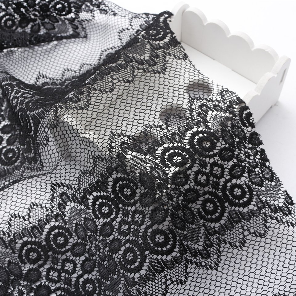 Stock Lace Multil-color 100% Polyester Jacquard Lace Fabric For Dress