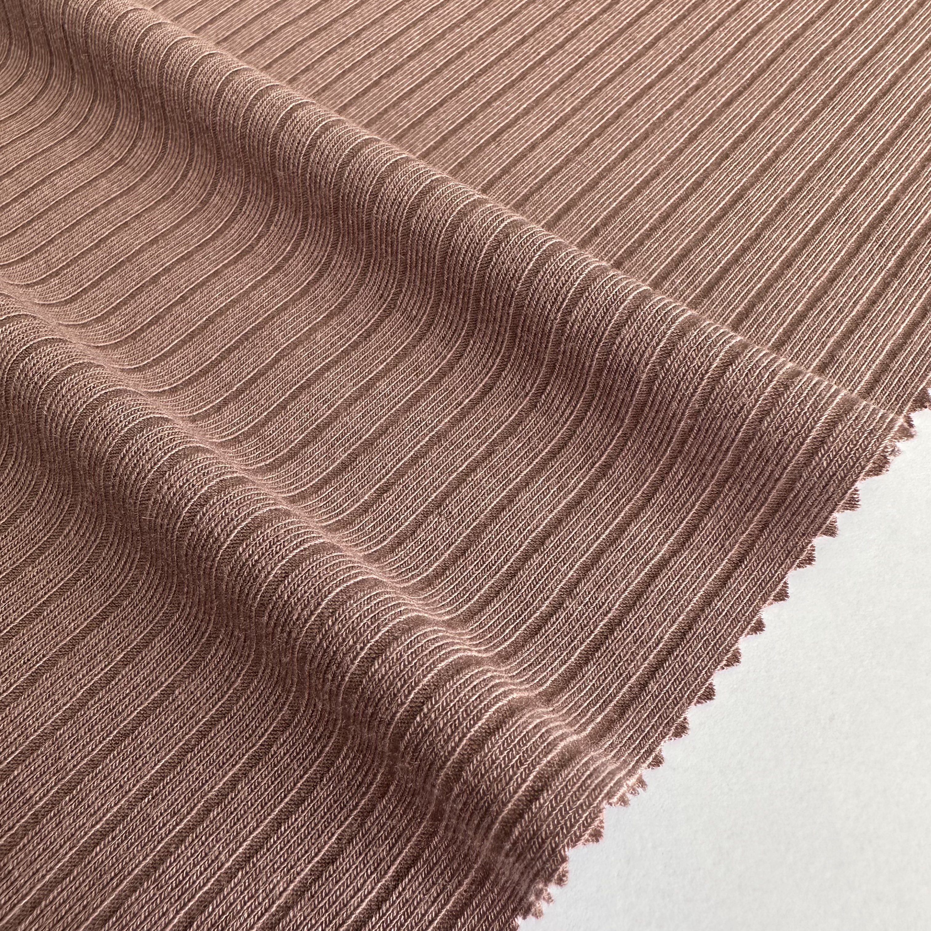 High quality soft elastic wide knitted stripe tr rib fabric of polyester rayon spandex for women sweater and activewear