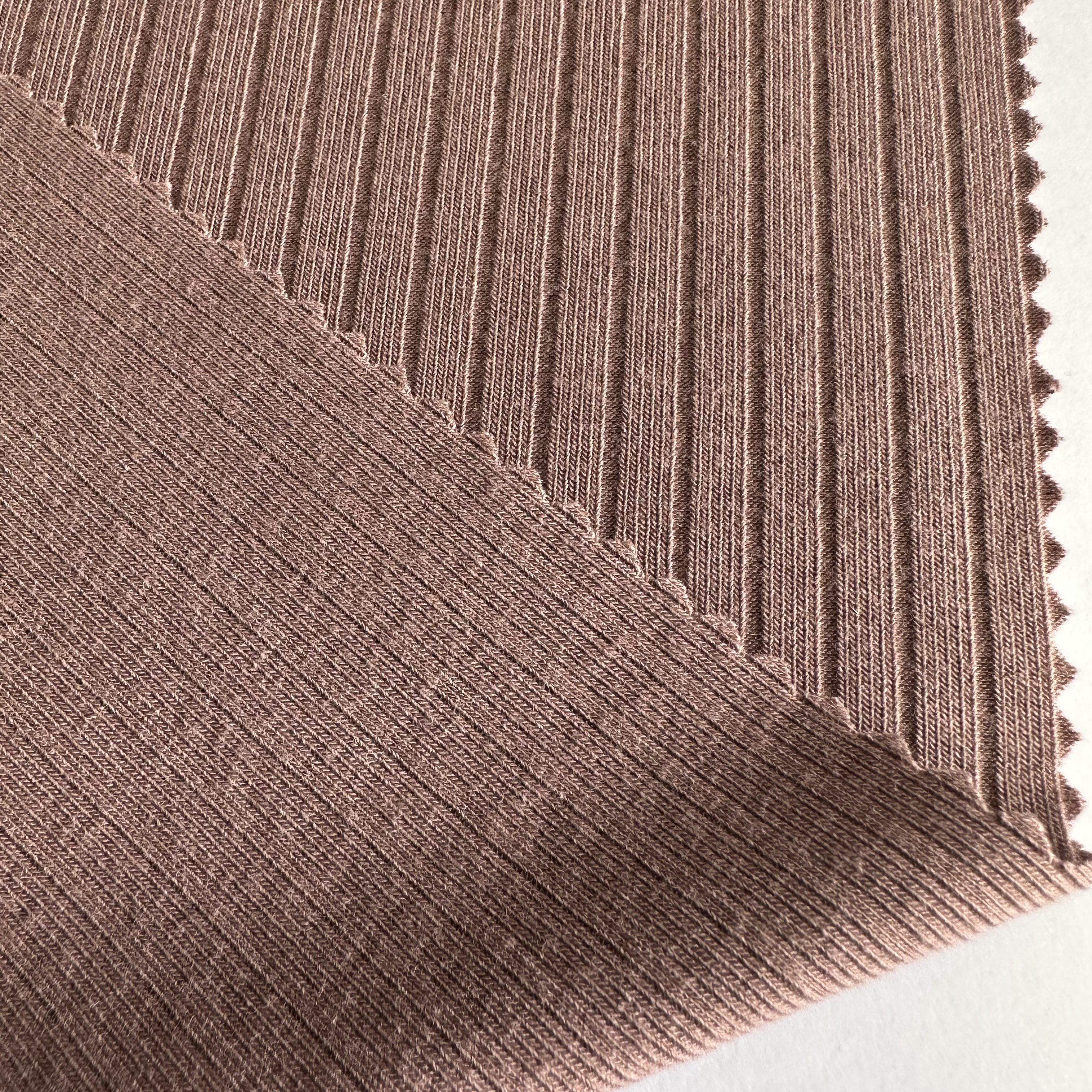 High quality soft elastic wide knitted stripe tr rib fabric of polyester rayon spandex for women sweater and activewear