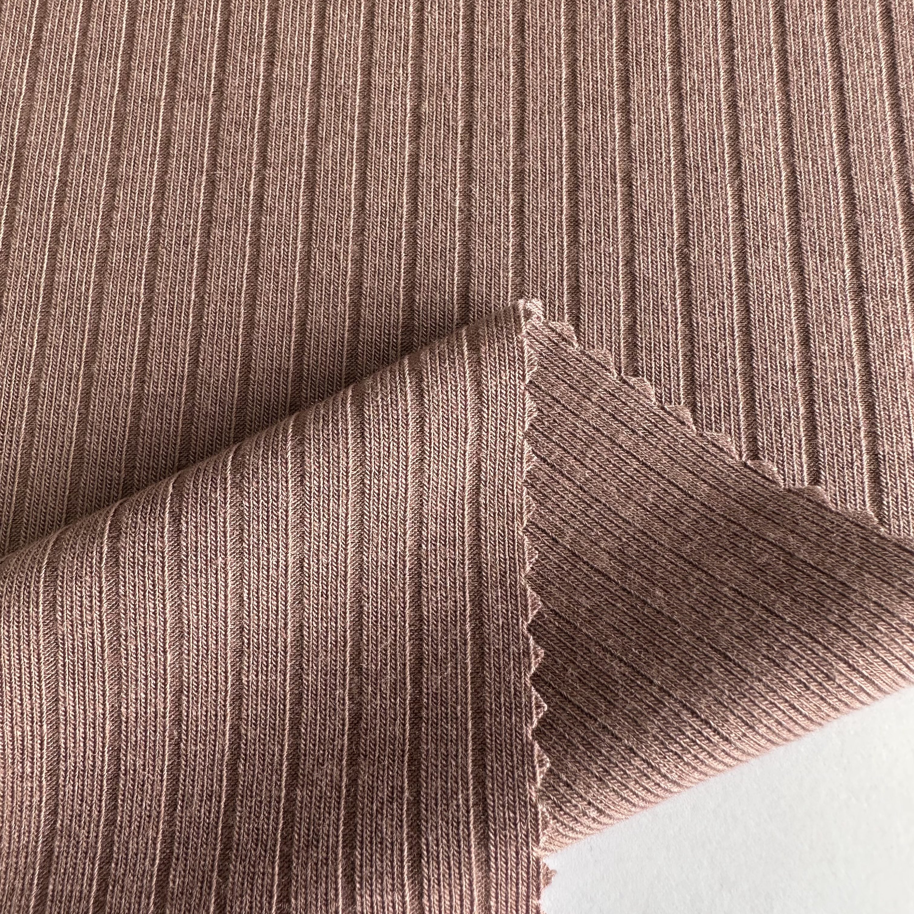 High quality soft elastic wide knitted stripe tr rib fabric of polyester rayon spandex for women sweater and activewear