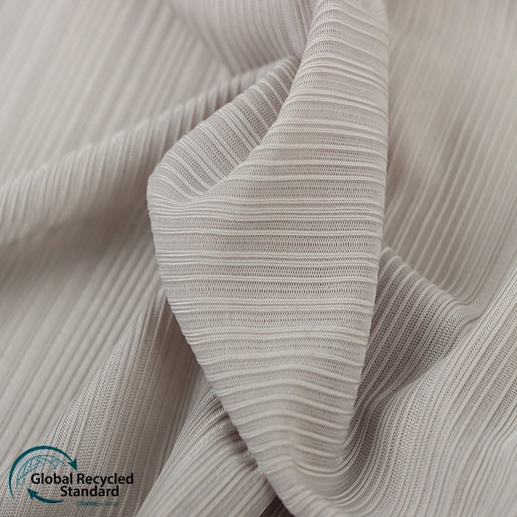 New Arrival RPET Eco-friendly GRS Rib Fabric 92%Recycle Polyester 8%Spandex Ready-to-ship Goods 180gsm Women Sportswear