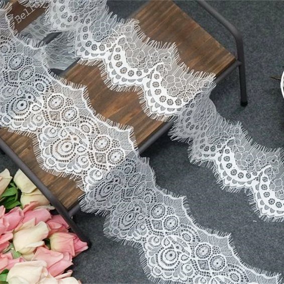Zeal Jacquard Nylon Eyelash Lace Trim Ribbon Fashionable Knitted Bridal Wedding Decoration Sewing DIY Craft Projects Gift
