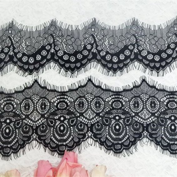 Zeal Jacquard Nylon Eyelash Lace Trim Ribbon Fashionable Knitted Bridal Wedding Decoration Sewing DIY Craft Projects Gift