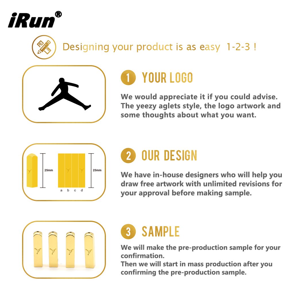 iRun Lace aglets Available in 6 Colors Replaceable DIY Shoelace Tip Custom Metal Shoe Lace Tips Aglet for Sneaker