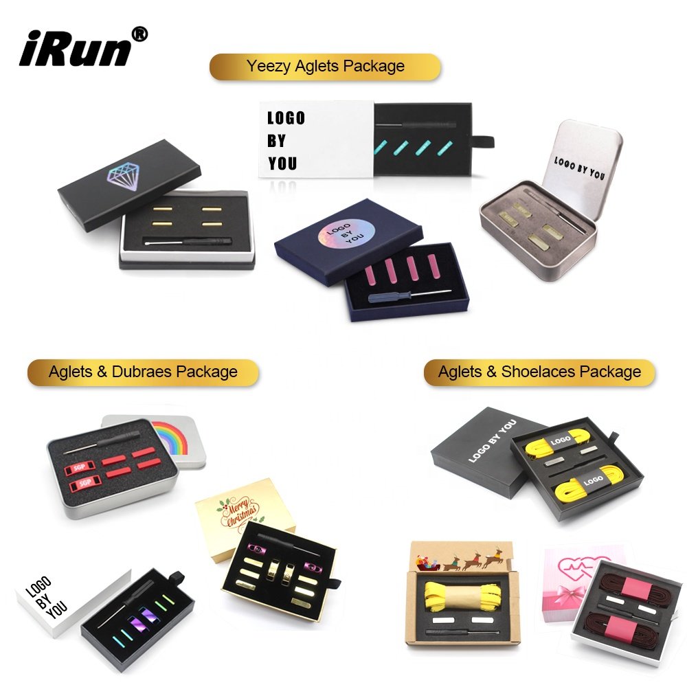 iRun Lace aglets Available in 6 Colors Replaceable DIY Shoelace Tip Custom Metal Shoe Lace Tips Aglet for Sneaker