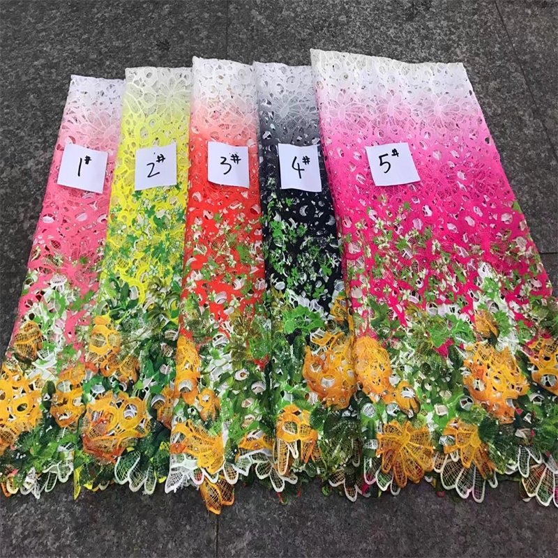 2024 hot selling fancy chemical lace fabric 3d beaded lace fabric for wedding SRMF3D-01