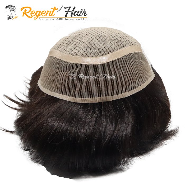 Super Quality Men's toupee Thin Skin Swiss Lace Toupee Men Wig Dark Brown Straight Topper Human Hair Export From Bangladesh