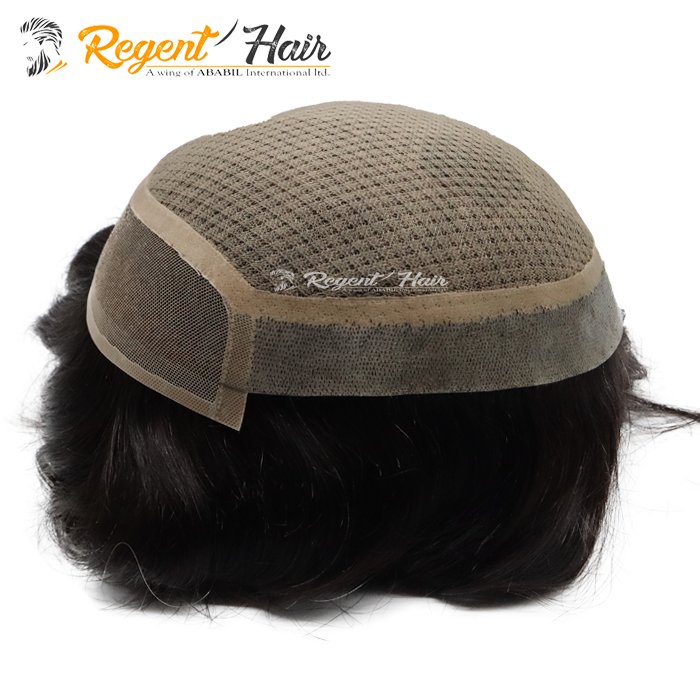 Super Quality Men's toupee Thin Skin Swiss Lace Toupee Men Wig Dark Brown Straight Topper Human Hair Export From Bangladesh