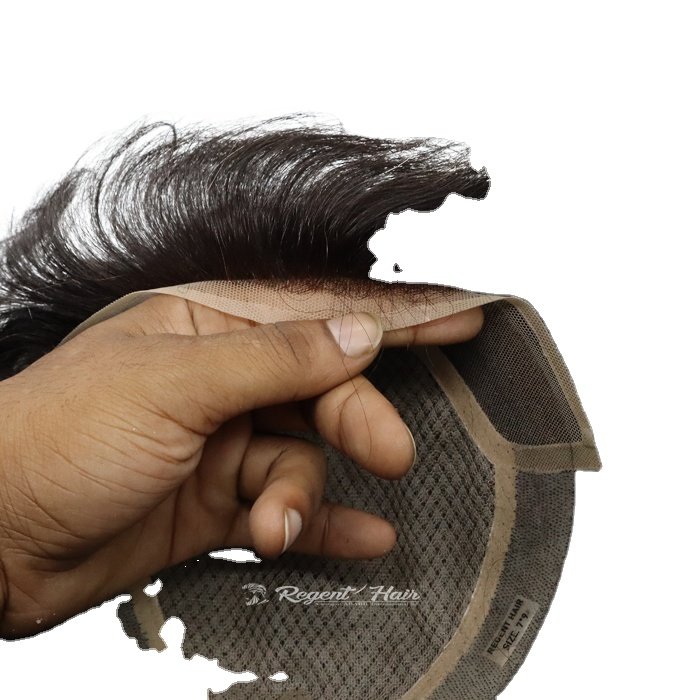 Super Quality Men's toupee Thin Skin Swiss Lace Toupee Men Wig Dark Brown Straight Topper Human Hair Export From Bangladesh