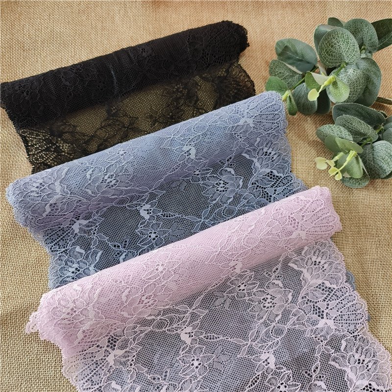 DINGB15D13TIANE4 21cm Stretch Elastic Lace Trim,Floral Lace Fabric Elastic Lace Ribbons for Crafts and Gift Wrapping Decorating