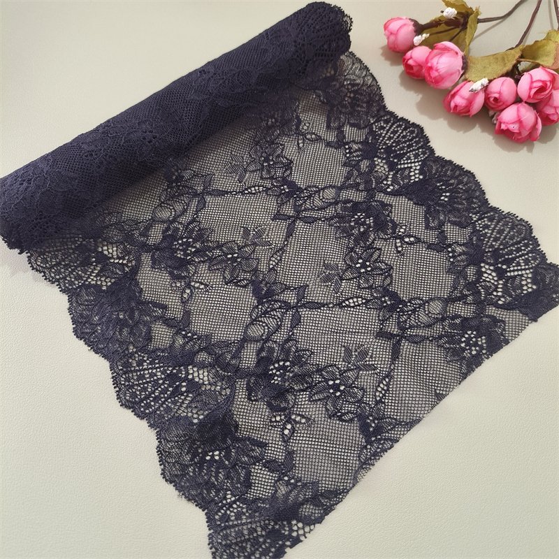 DINGB15D13TIANE4 21cm Stretch Elastic Lace Trim,Floral Lace Fabric Elastic Lace Ribbons for Crafts and Gift Wrapping Decorating