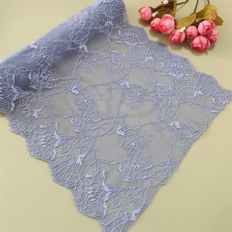 DINGB15D13TIANE4 21cm Stretch Elastic Lace Trim,Floral Lace Fabric Elastic Lace Ribbons for Crafts and Gift Wrapping Decorating
