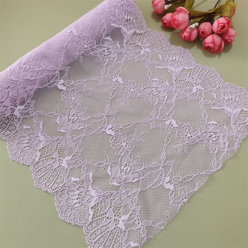 DINGB15D13TIANE4 21cm Stretch Elastic Lace Trim,Floral Lace Fabric Elastic Lace Ribbons for Crafts and Gift Wrapping Decorating