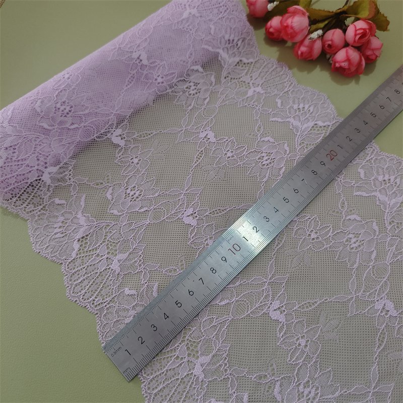 DINGB15D13TIANE4 21cm Stretch Elastic Lace Trim,Floral Lace Fabric Elastic Lace Ribbons for Crafts and Gift Wrapping Decorating