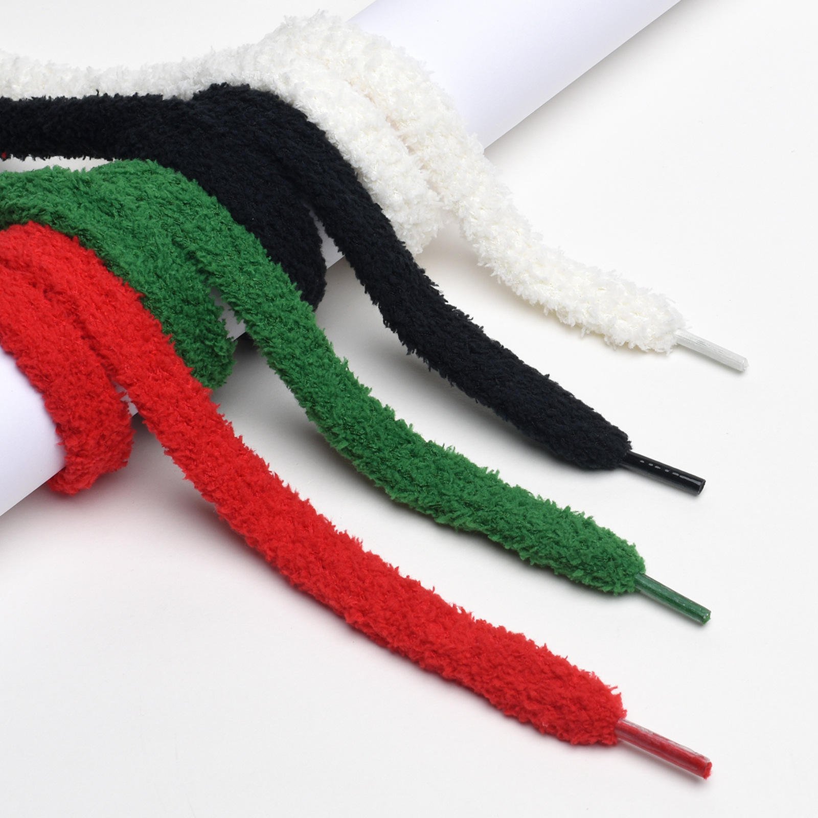 Wholesale Air Sneakers Fury Plush Shoes Laces Fashionable Flat Fluffy ShoeLaces For Sneakers Shoelaces Clothing Waist Rope