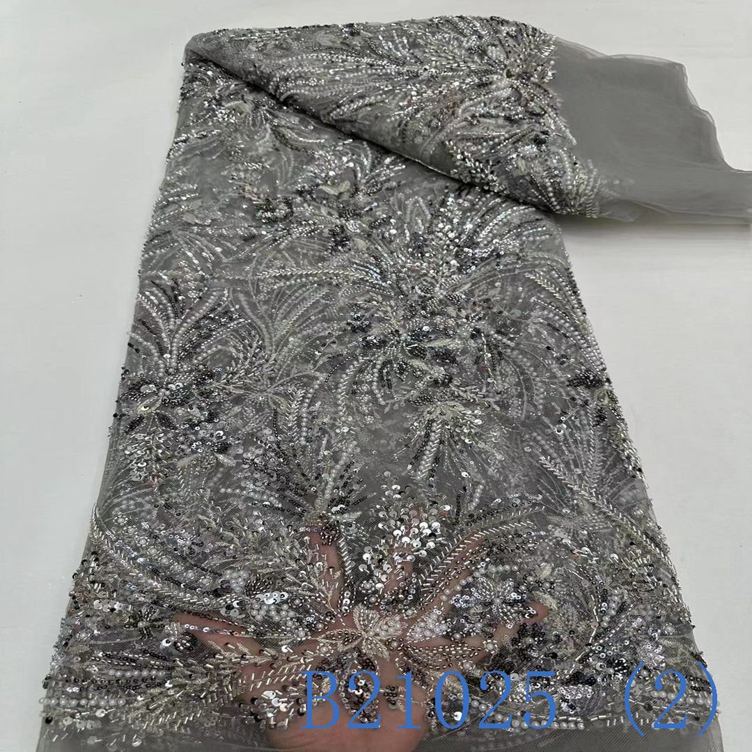 Affordable Lace Beads Handmade Tulle Sequin Beads Lace Wedding Dress
