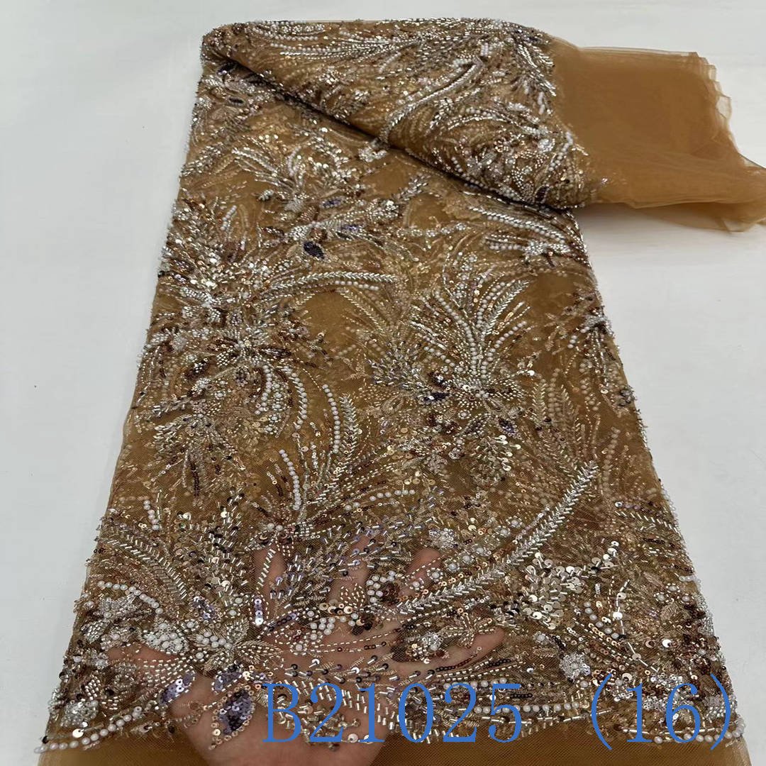 Affordable Lace Beads Handmade Tulle Sequin Beads Lace Wedding Dress