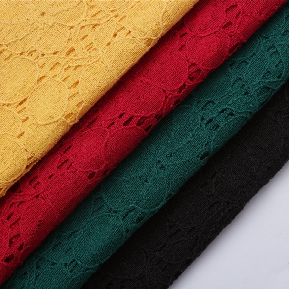 Ready to Ship Multi-color Floral Lace Fabric Nylon Cotton Lace For Women Clothing