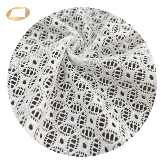 Taiwan high quality diamond pattern lace 76 nylon 24 spandex fabric