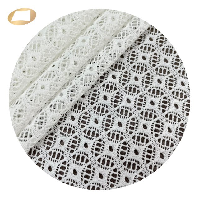 Taiwan high quality diamond pattern lace 76 nylon 24 spandex fabric