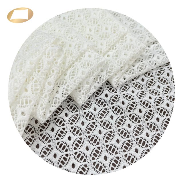 Taiwan high quality diamond pattern lace 76 nylon 24 spandex fabric