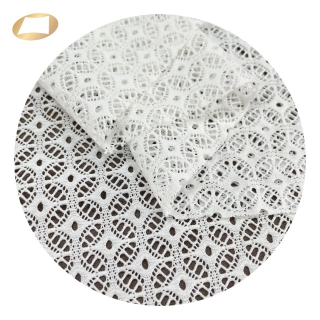 Taiwan high quality diamond pattern lace 76 nylon 24 spandex fabric