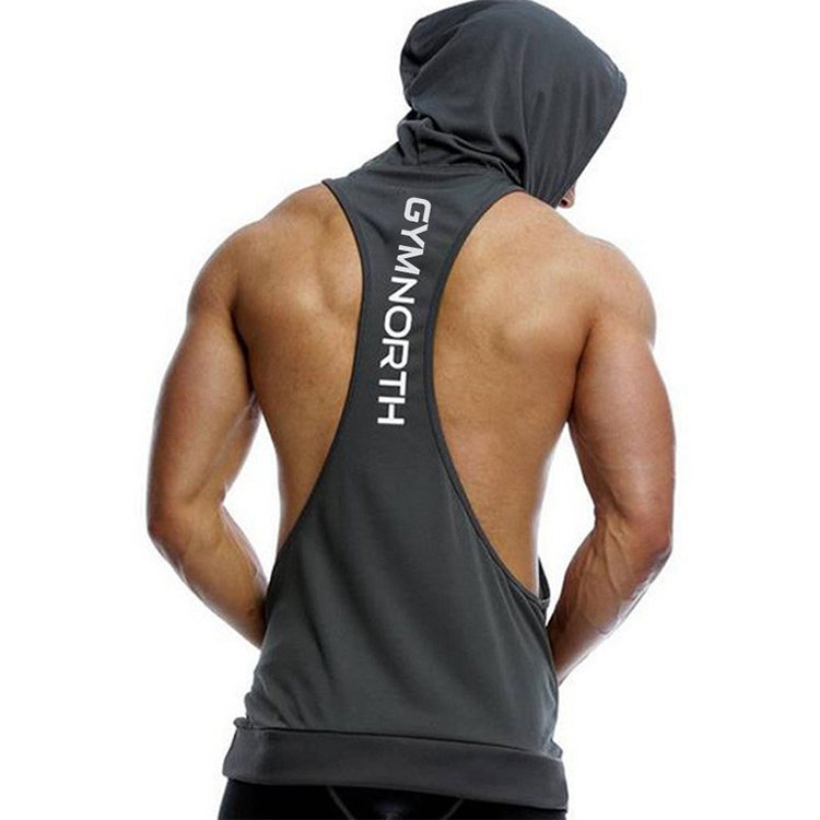 Custom Running Tank Top Men'S Sleeveless Tank Top Cotton Compression Sleeveless Hoodie Hooded Tank Top