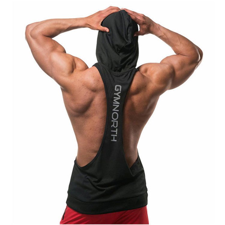 Custom Running Tank Top Men'S Sleeveless Tank Top Cotton Compression Sleeveless Hoodie Hooded Tank Top