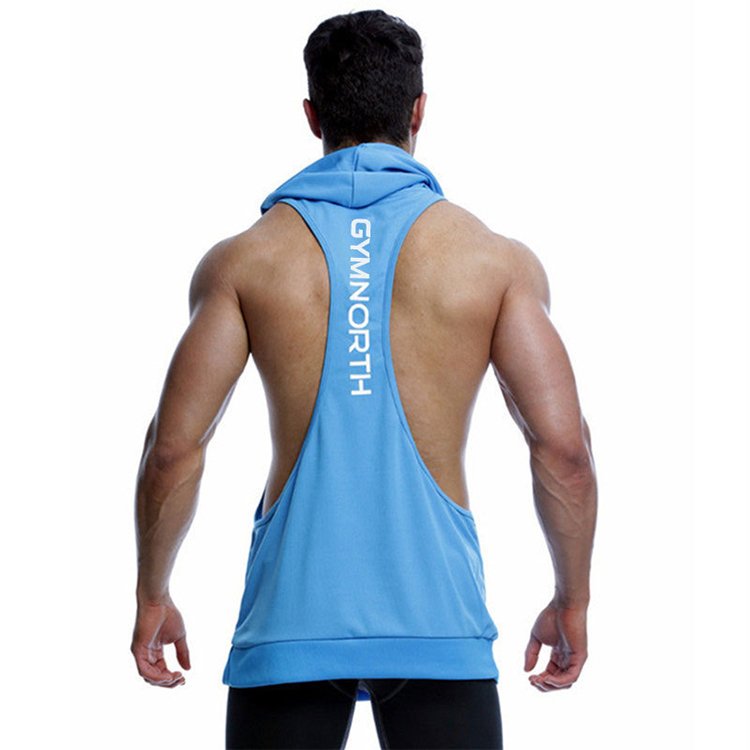 Custom Running Tank Top Men'S Sleeveless Tank Top Cotton Compression Sleeveless Hoodie Hooded Tank Top