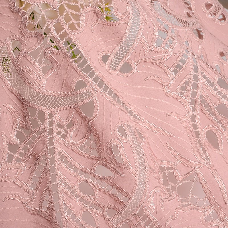 America Luxury Milk Silk Lace Fabric French Laces Fabrics High Quality For Women's Wear Dreamy Lacy Edges For Small Curtains