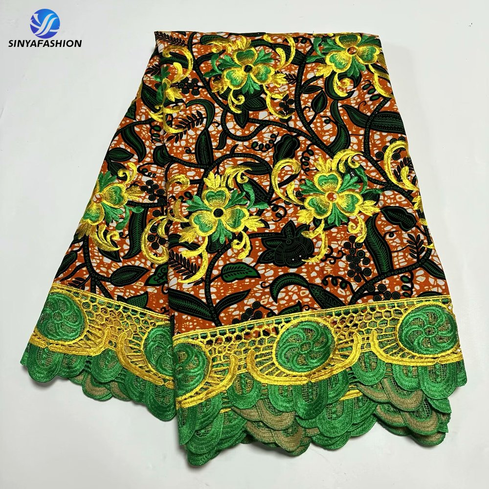 Sinya Luxury African Lace Fabrics For Women Embroidery Guipure Cord Lace Ankara Loincloth Dutch Wax Fabric African Wax Prints