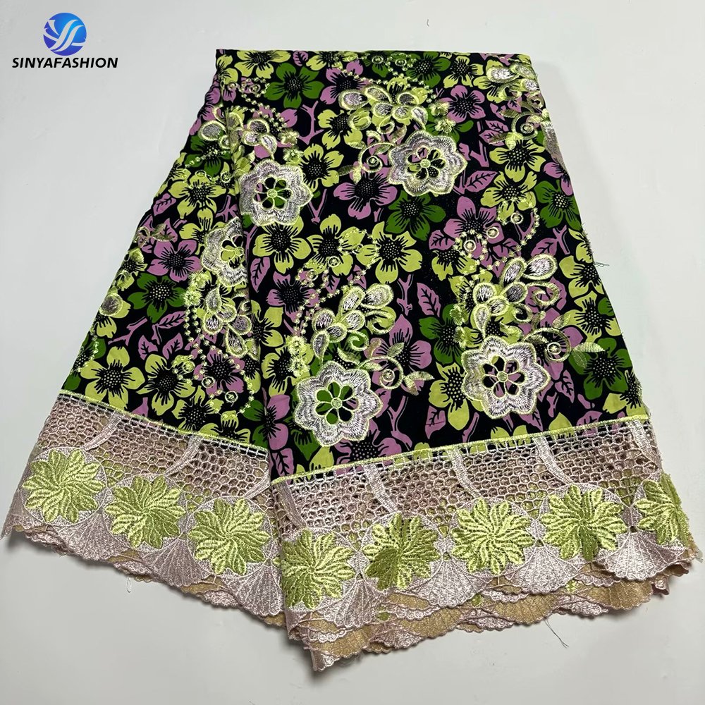 Sinya Luxury African Lace Fabrics For Women Embroidery Guipure Cord Lace Ankara Loincloth Dutch Wax Fabric African Wax Prints