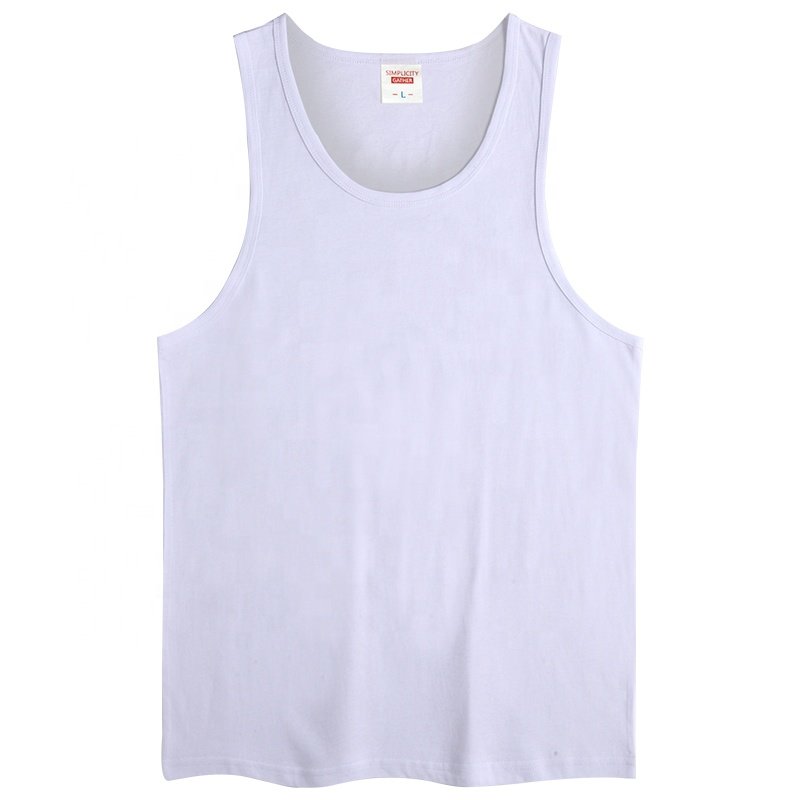 Wholesale Summer Cotton Rib Tank Top Men Custom Logo Basic Sport Sleeve Gym Tank Top