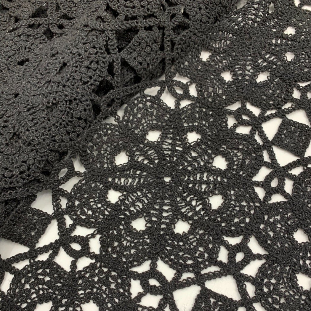 2024 Factory Direct Wholesale High Quality Black Nude Geometric Guipure Cord Lace Fabric Guipure for Women Dress Cloth