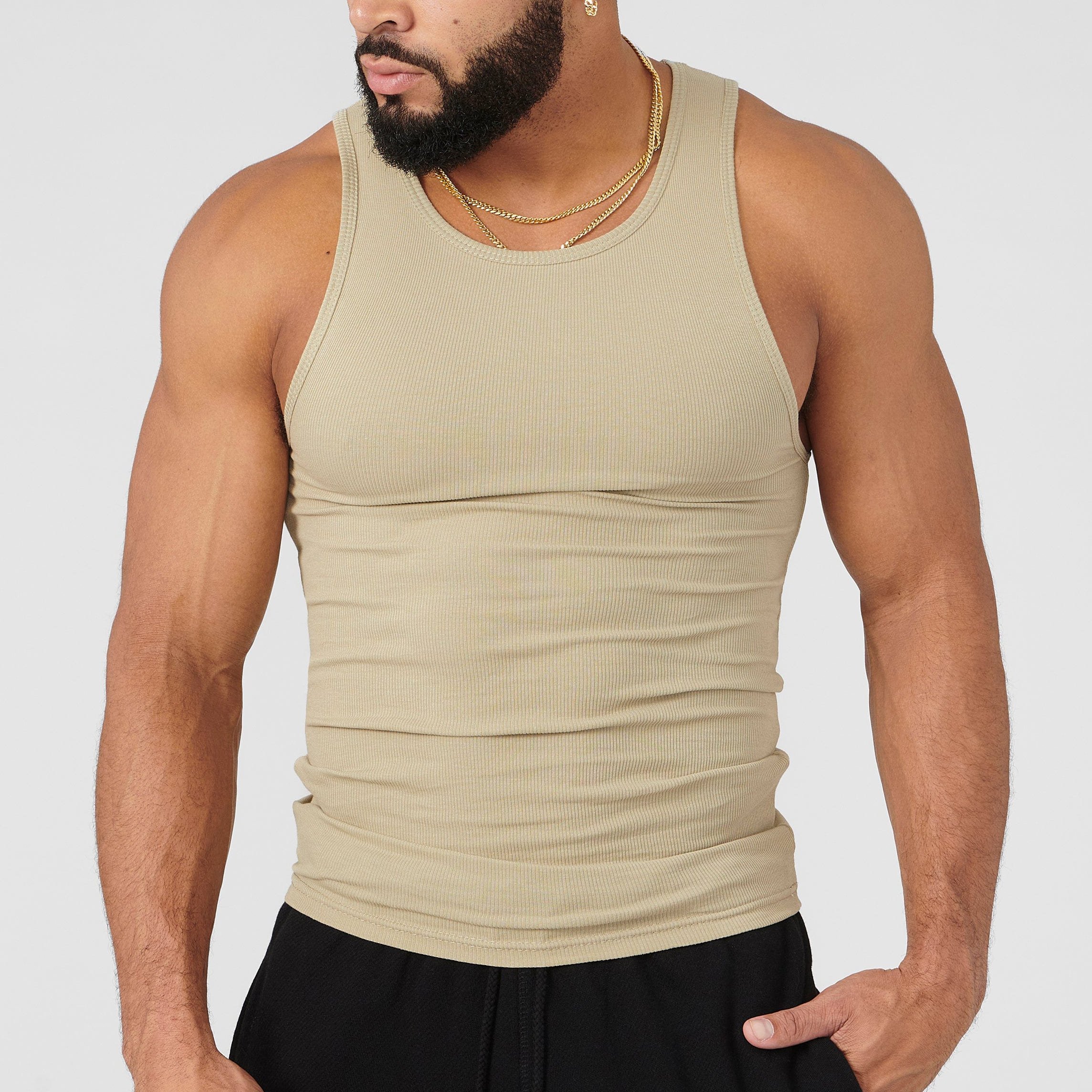 Young la Gym Tops Sports Running Mens Tanktops Fit Size 95% Cotton 5% Spandex Two-sided Stretch Mens Tops XS To 3XL