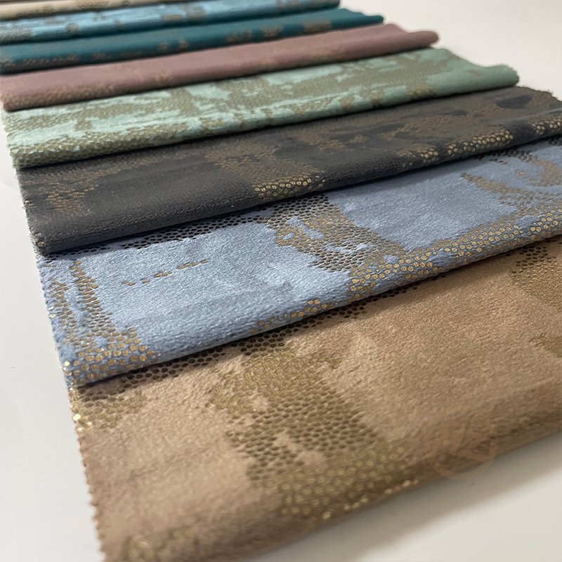 2023 new arrival china wholesale velvet fabric with golden dot pattern