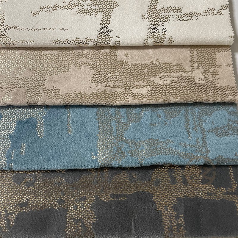 2023 new arrival china wholesale velvet fabric with golden dot pattern