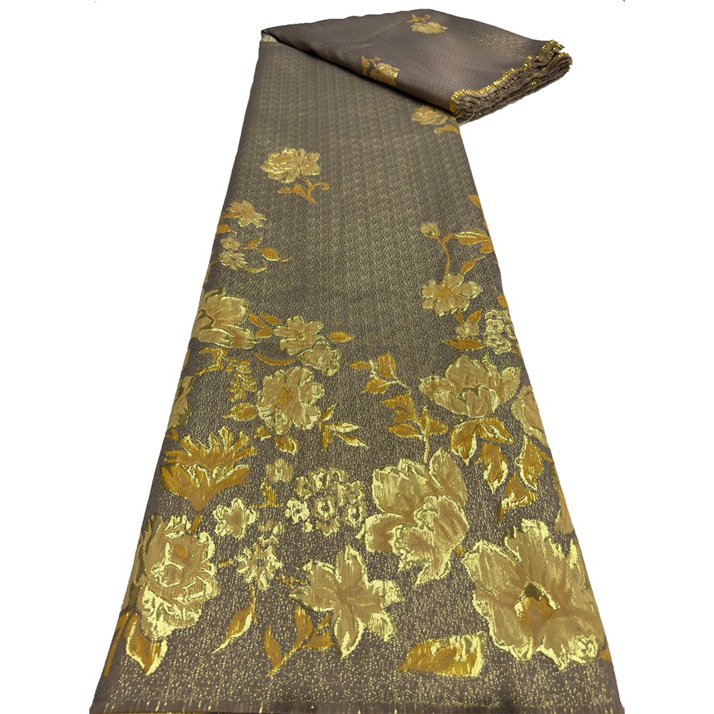 NI.AI Green French Brocade Jacquard Lace African Luxury Fancy Embroidery Fabric Brocade Fabric For Women Wedding Dress