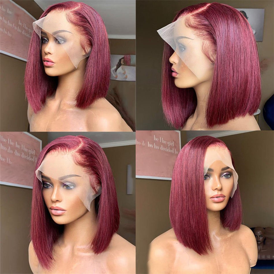 Can Be Dyed Bleach Human Hair Bob Wig Lace Front Wholesale 8-14 inch Short Bob Brazilian Lace Closure Human Hair Wigs