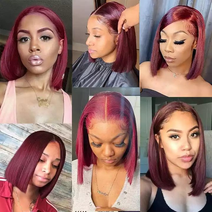 Can Be Dyed Bleach Human Hair Bob Wig Lace Front Wholesale 8-14 inch Short Bob Brazilian Lace Closure Human Hair Wigs