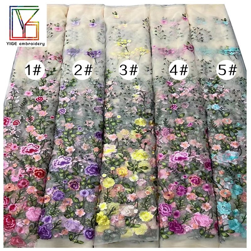 Elegant lace flower patch sew on applique rose patches High Quality womens wedding dress embroidery lace fabric