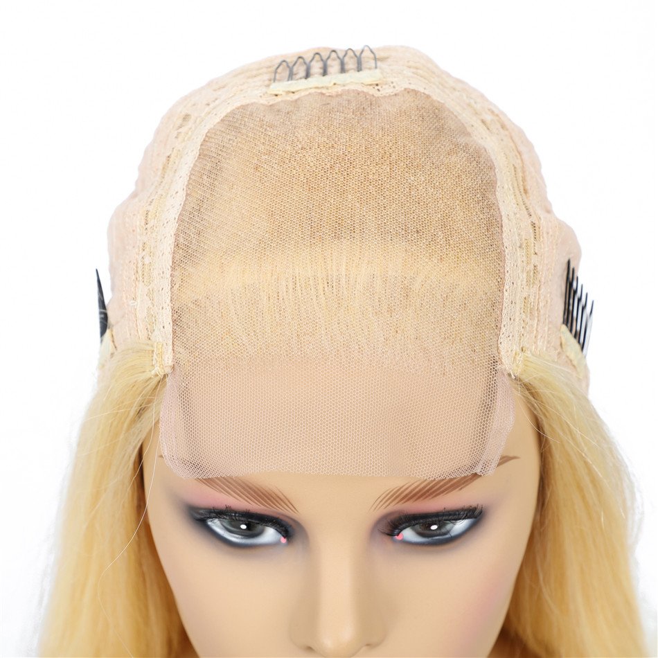 #613 Colored Blonde Straight Human Hair Wigs Human Hair Lace Front Wigs Glueless Hd Lace Frontal Closure Wigs For Black Women
