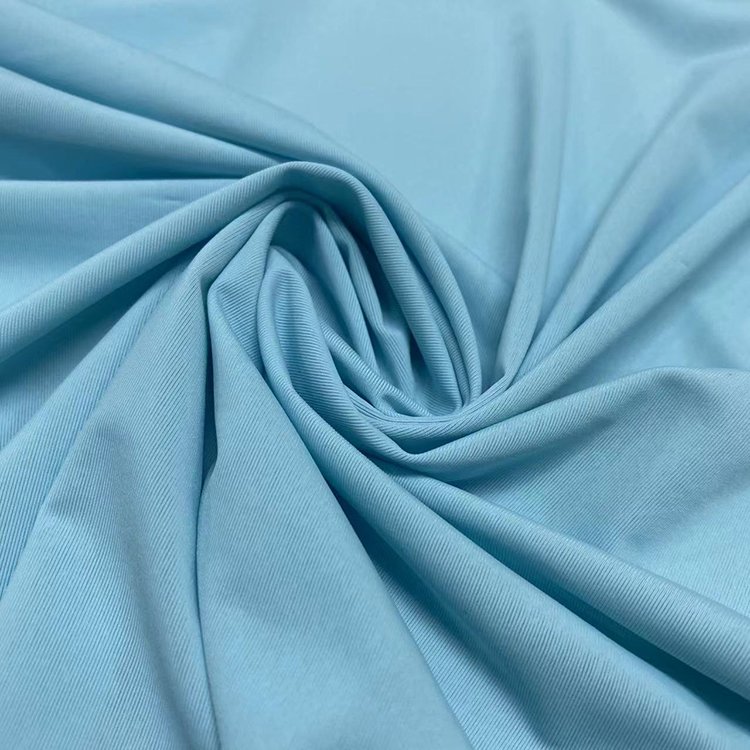 80 nylon 20 spandex 120 gsm 4 way stretch Ribbed swimwear fabric for bikini bra yoga sportswear