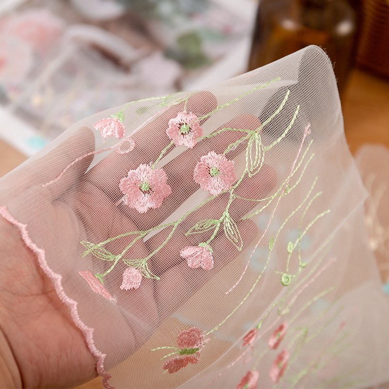 Colorful Mesh lace 19cm Polyester Bridal Tulle Lace Trim Embroidery Lace Trim